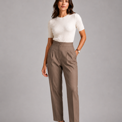 High-Waist Pleated Trousers – Tailored Straight-Leg Formal Pants