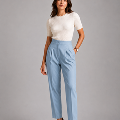 High-Waist Pleated Trousers – Tailored Straight-Leg Formal Pants